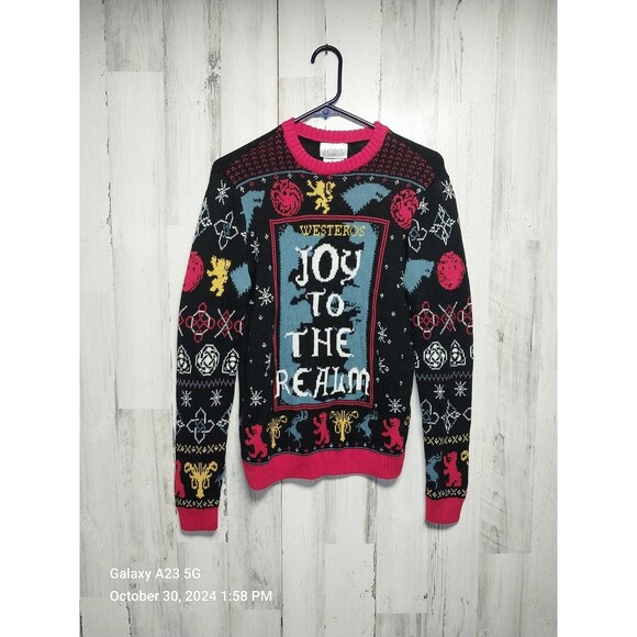 Game Of Thrones Joy To The Realm Christmas Sweater Mens Size Small - Picture 1 of 8